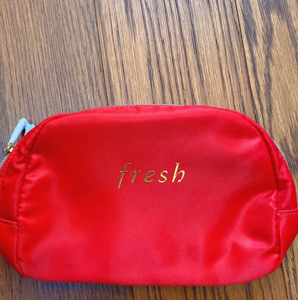 Fresh Makeup Cosmetic Bag in Red 9.5 x 5.5 x 3 in New